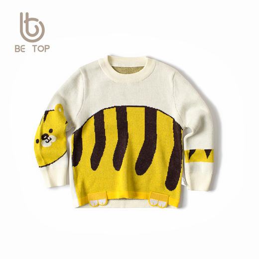 【专柜品质】be top童装儿童秋冬季韩版新款宝宝保暖恐龙毛衣男童圆领针织上衣 商品图13