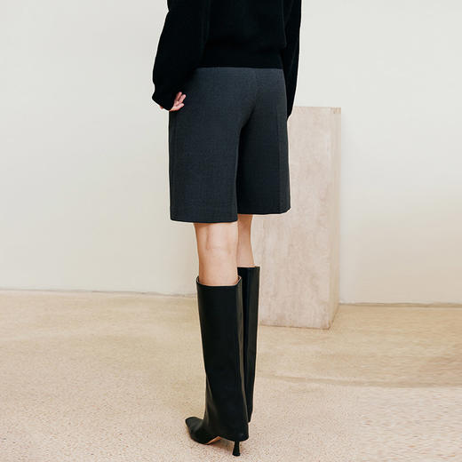 玳莎百慕大高腰中裤24年秋冬新款通勤气质显瘦直筒西装短裤五分裤  ED36201 商品图3