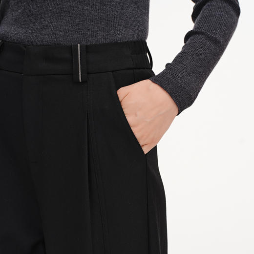 舒库长裤女秋季垂感西裤九分裤宽松锥形裤休闲裤商务通勤裤子 商品图3