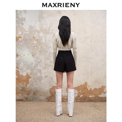 MAXRIENY美式复古风黑色A字高腰裤女秋冬新款休闲百搭裤子(货号:MS88PA513) 商品图2