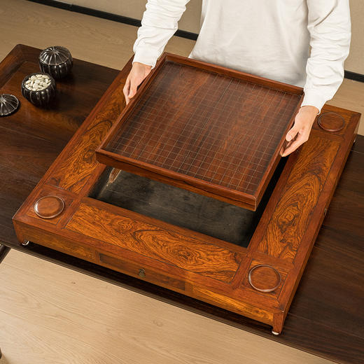 二十世纪 黄花梨马蹄腿四面平棋盘 商品图2