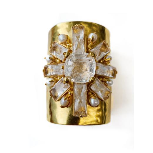 北京仓｜Goossens Paris-Stones Baguette-水晶 珍珠 开口手镯［法国设计师］ 商品图0