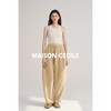 MAISON CECILE四色/保暖薄绒松紧腰分割线茧型九分裤 商品缩略图3