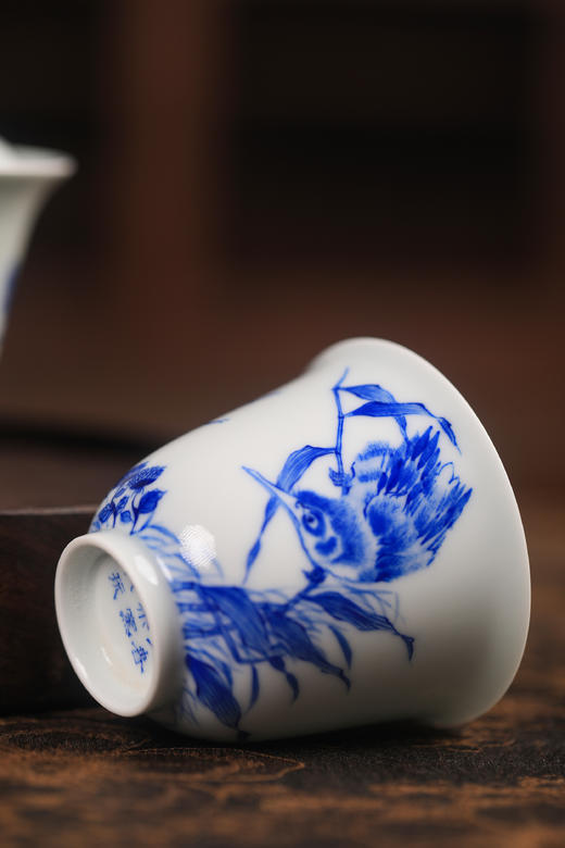 正春堂青花单翠二才盖碗两杯 商品图4