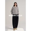 MAISON CECILE四色/保暖薄绒松紧腰分割线茧型九分裤 商品缩略图2