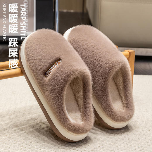 【毛茸茸，暖乎乎~】新款秋冬新款毛绒棉拖鞋 女室内家居厚底防滑保暖月子棉鞋 室内保暖居家外穿棉拖鞋-QQ 商品图14