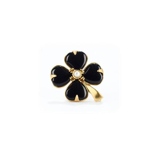 北京仓｜Goossens Paris-Trefle-天然黑色玛瑙 珍珠 胸针［法国设计师］ 商品图7