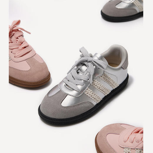 LT&MR女童德训鞋运动休闲鞋*鞋新款简约橡胶防滑女真皮童鞋 商品图4