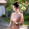 圆襟印花长款，新中式修身旗袍SJT- 699 商品缩略图2