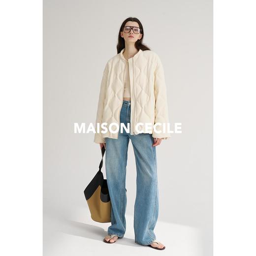 MAISON CECILE 白色飞行员夹克白鹅绒保暖羽绒服 商品图1
