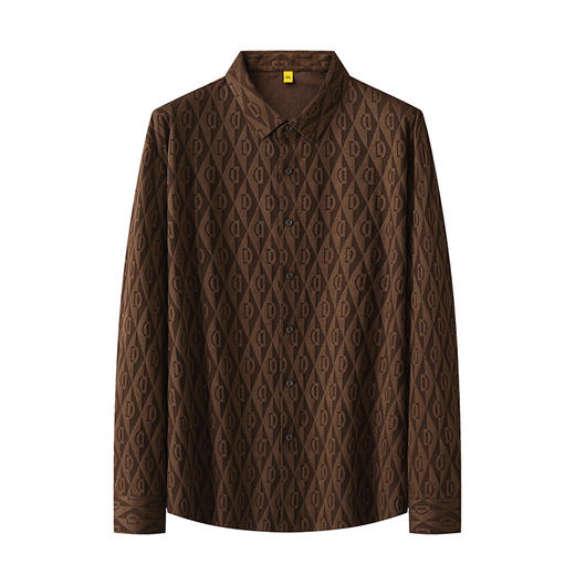 【新款DG】大依优型大码长袖衬衫男宽松加肥加大码男士休闲商务衬衣上衣胖子 商品图0