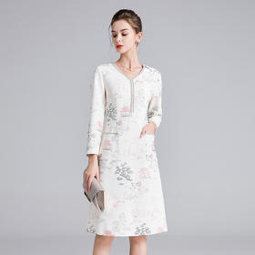 【高货deo】全新升级【铂金会员441/天猫599/差价158】(32645) 洛诗琳秋冬重工刺绣新中式连衣裙2024新款改良国风裙子