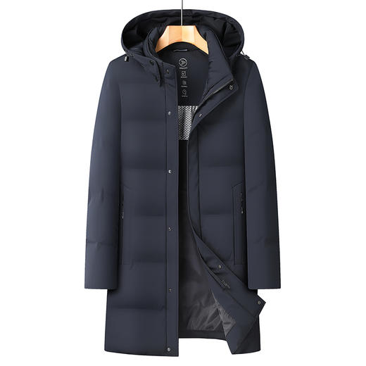 90白鸭绒】【新款DWY】大依优型大码中长款羽绒服可拆卸帽连帽外套加肥加大上衣男士外套胖子 商品图9