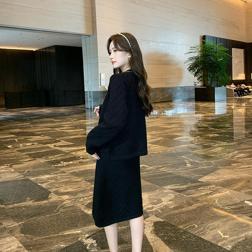 奢姿2024年秋季新款大码女装开衫背心裙针织套装胖妹妹气质两件套9843926700 商品图3