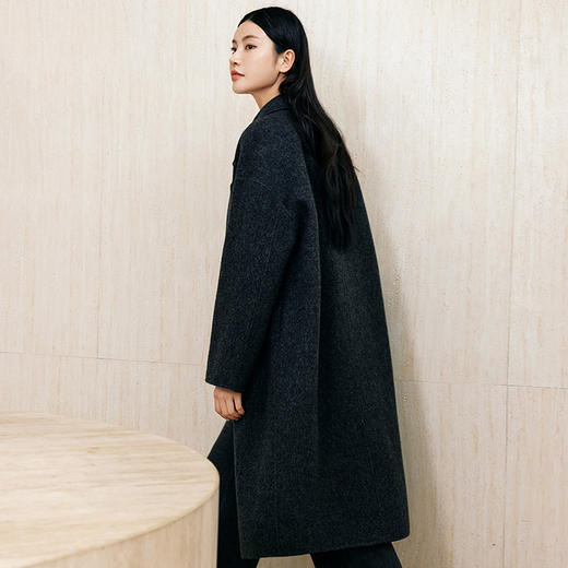 玳莎羊毛驼绒混纺双面呢大衣女24年冬季新款气质毛呢中长款外套  ED39305 商品图3