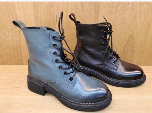 豪行秋冬新款213x38161牛皮休闲低跟马丁女单靴短靴 商品图0