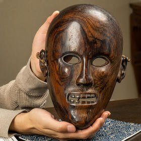 明 黄花梨一木整挖面具