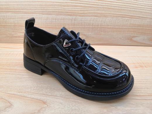 豪行真皮休闲女鞋23101656舒适平底时尚系带单鞋 商品图0