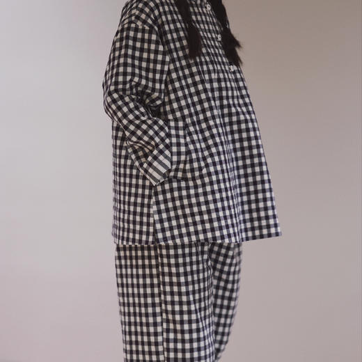 黄阿福｜双层色织格子棉小立领外套 商品图5