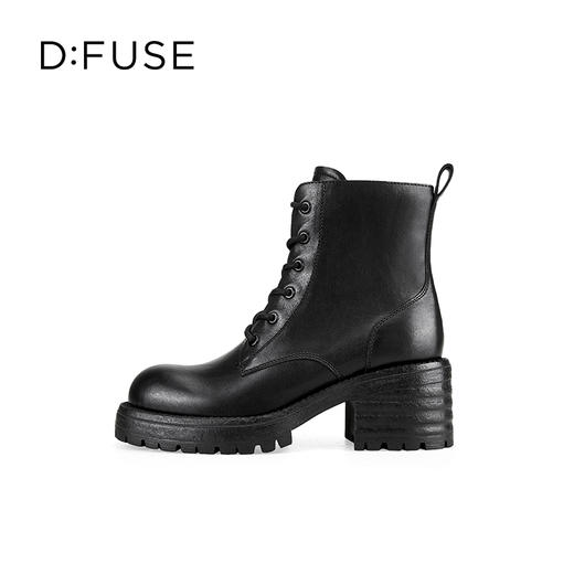 D:FUSE迪芙斯冬季新款轻量短靴复古蜡感牛皮时装靴厚底粗跟马丁靴DF44116416 商品图4