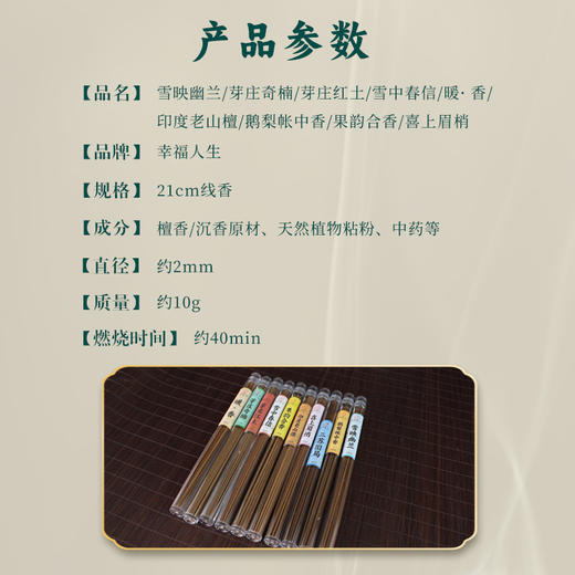 印度老山檀10g亚克力管天然沉香线香家居安神助眠熏香 商品图4
