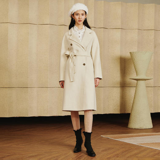 减龄复古毛呢外套秋冬宽松气质大衣 商品图0