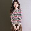 CC-101-96938针织打底衫女士秋冬装2024新款洋气半高领提花色毛衣宽松显瘦内搭 商品缩略图1