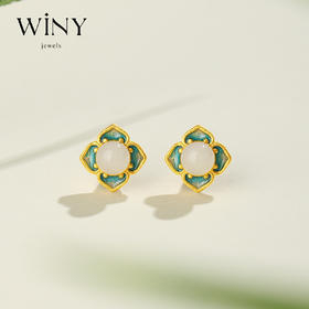 Winy925纯银四合如意耳钉送女友闺蜜节日生日礼物