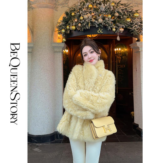 余潇潇【冬日童话】重工高级感托斯卡纳羊皮毛一体立领皮草外套 商品图4