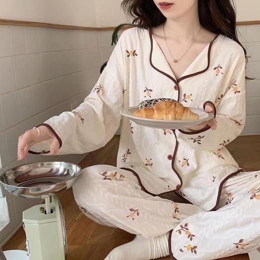 【时髦女孩，简约衫睡衣套装】可爱少女的居家小时光，亲肤宽松舒适透气，新款睡衣女春秋季长袖长裤春秋开衫学生家居服套装QQ 商品图1