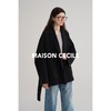 MAISON CECILE浅灰/深灰羊绒羊毛翻领茧型短款大衣 商品缩略图2