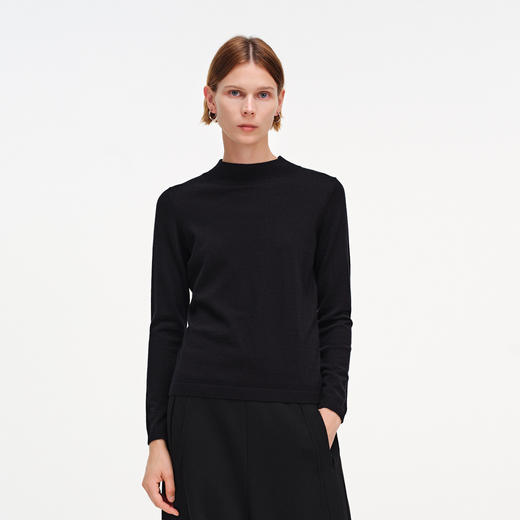 SHUKU/舒库美丽诺羊毛衫秋季可机洗半高领圆领羊毛衫打底内搭 商品图1