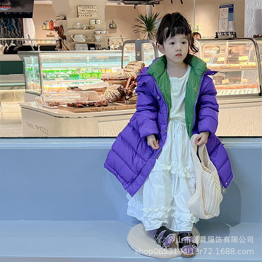 【加厚鸭绒填充，保暖效果更胜一筹~】儿童韩版羽绒服 女童男童中长款过膝 中小童大童宝宝加厚白鸭绒童装-QQ 商品图8