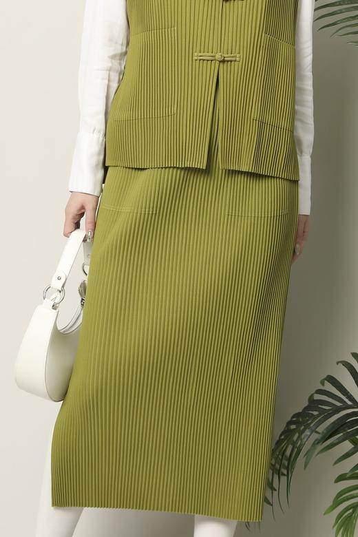 ANSUABEL 国风盘扣褶皱马甲半裙套装 17335 商品图6