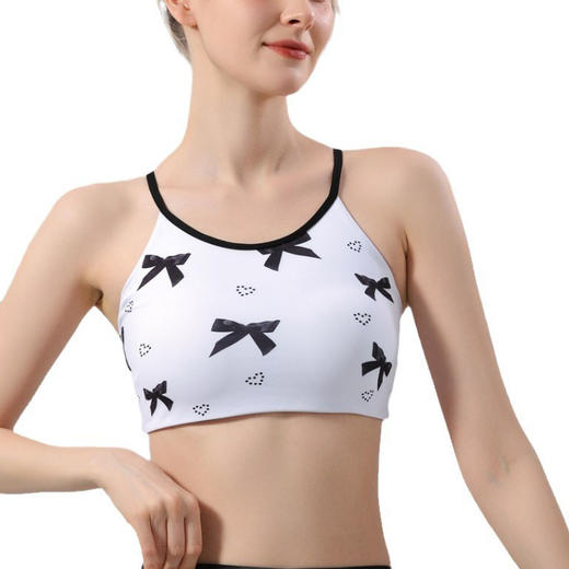 【126元任选2件】跃牌【漫西】系列 新款瑜伽蝴蝶印花健身美背套装瑜伽服背心女带胸垫运动文胸长裤Y217 商品图4