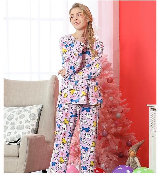 Tutu Anna秋冬女珊瑚绒可爱猫咪睡衣 商品图1