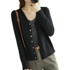 【两件装】春秋款针织衫V领开衫外套，纯色宽松短款毛衣外搭QH 商品缩略图3