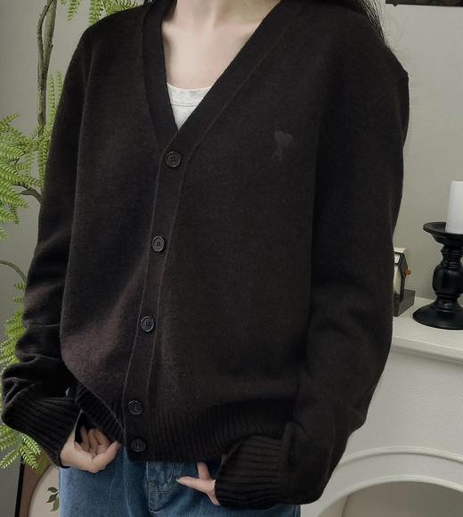 渠道货  AM咖色山羊绒混纺开衫  美拉德色系 羊绒绵羊毛毛衣 商品图1