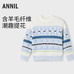男女童潮趣提花保暖毛衣冬季新款安奈儿童装实体店同款AM444653