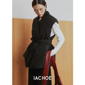 棉仓3571515005-秋冬新款95白鸭绒羽绒马甲    系带坎肩宽松羽绒服短外套