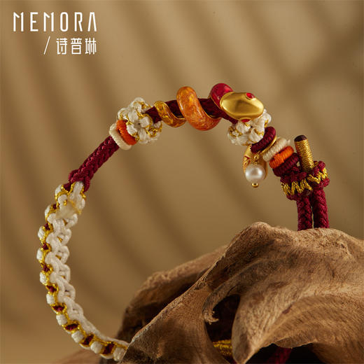 卷卷蛇-小版 金蛇腾飞 足金蛇转运珠国潮中国风黄金生肖蛇宝宝礼物MEMORA诗普琳HP8244 商品图6