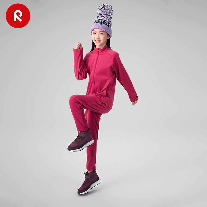 芬兰reima2024年秋冬新款男女儿童中童裤子弹力保暖运动针织长裤