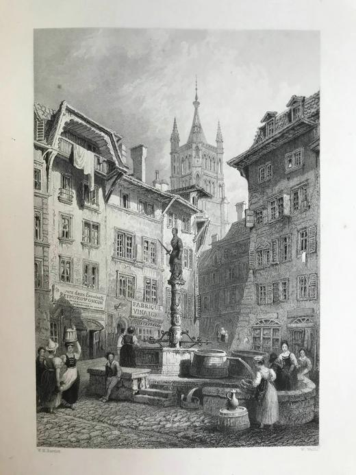 1834年 瑞士风光版画集 近百幅精美版画插图 真皮精装16开 商品图12