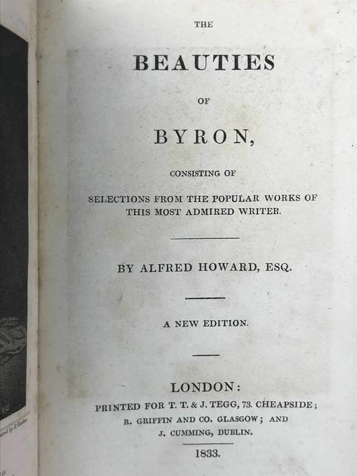 1833年 阿尔弗雷德·霍华德《拜伦之美》 1幅插图 全真皮精装64开 商品图3