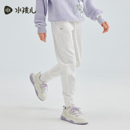 水孩儿童装2024秋季女童裤子中大童针织柔软舒适透气时尚保暖高弹 商品图2