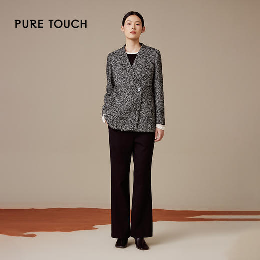 pure touch 2024年新款羊毛高级感法式单排扣毛呢外套冬季上衣 商品图1