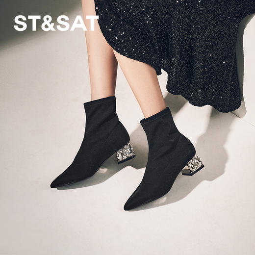 星期六闪耀钻跟显瘦百搭时装靴SSC4116357 商品图2