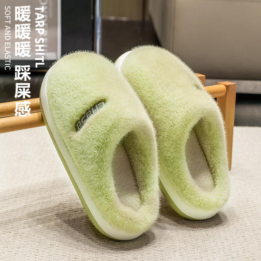 【毛茸茸，暖乎乎~】新款秋冬新款毛绒棉拖鞋 女室内家居厚底防滑保暖月子棉鞋 室内保暖居家外穿棉拖鞋-QQ 商品图12