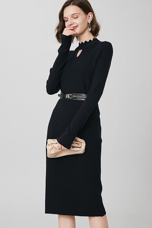 ONEBUYE/晚白 纯色打底毛衣连衣裙 10418 商品图4