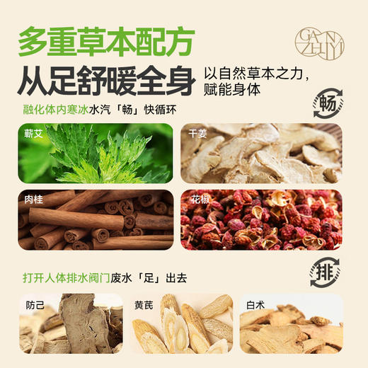 甘之颐 姜艾轻轻暖足贴 10贴/盒 艾草足贴蕲艾肉桂干姜热敷发热贴足贴穴位贴 商品图3